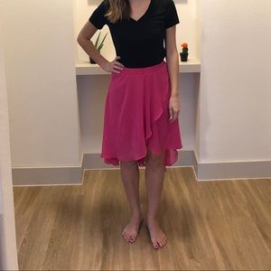 Hot Pink High-Low Skirt